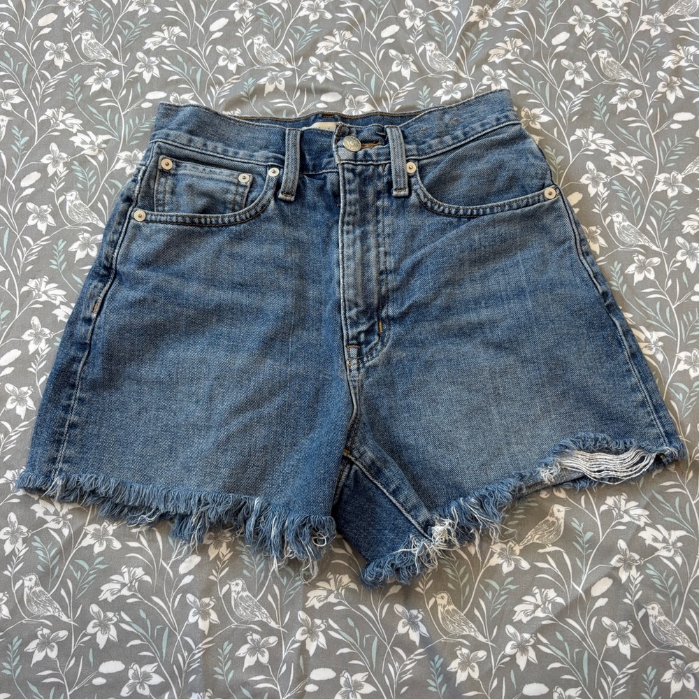 Madewell Blue Jean Shorts High-Waisted Cut-Off